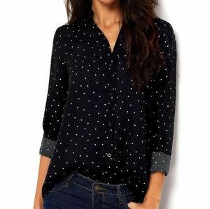 Polka Dot Long Sleeve Blouse